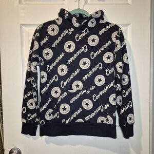 Converse Youth Large 12-13Y Navy Blue Hoodie All Over Logo Design